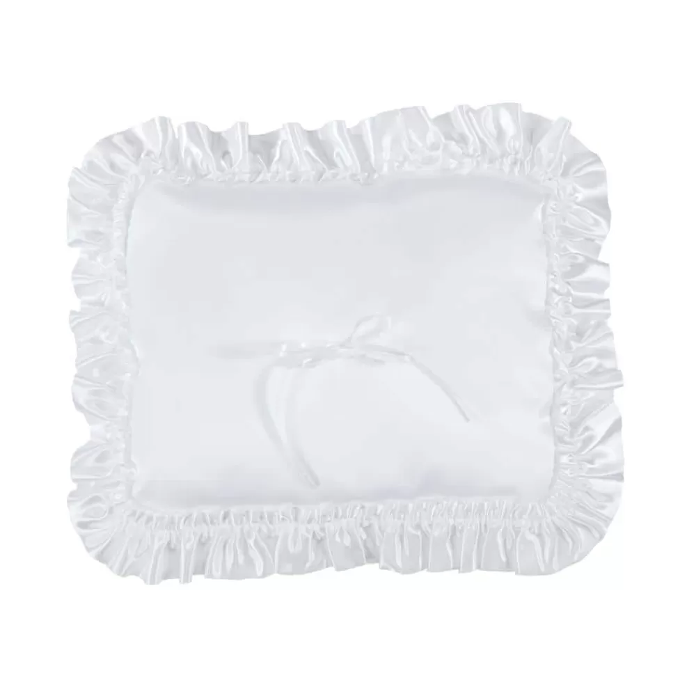 * Planter Accessories^Oasis 9 In., White Atlantic Rectangle Pillow Satin Ruffle